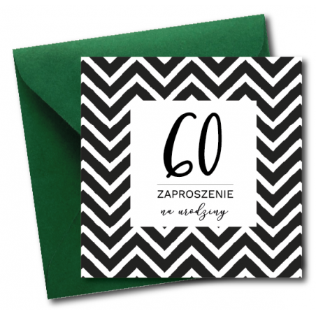 Zaproszenie do wypisania na 60 URODZINY - Zygzak - 1 sztuka