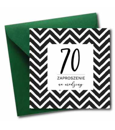Zaproszenie do wypisania na 70 URODZINY - Zygzak - 1 sztuka