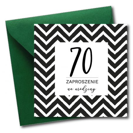 Zaproszenie do wypisania na 70 URODZINY - Zygzak - 1 sztuka