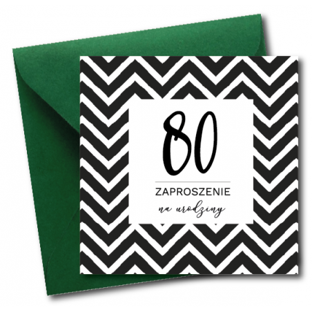 Zaproszenie do wypisania na 80 URODZINY - Zygzak - 1 sztuka