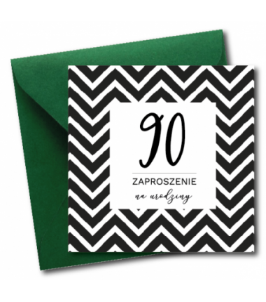 Zaproszenie do wypisania na 90 URODZINY - Zygzak - 1 sztuka