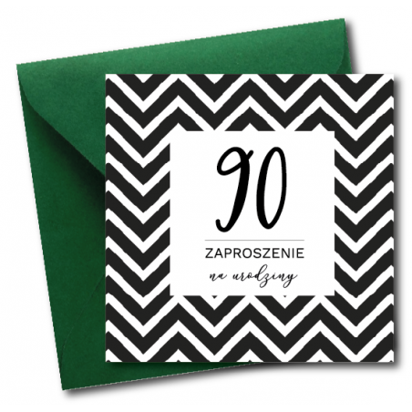 Zaproszenie do wypisania na 90 URODZINY - Zygzak - 1 sztuka