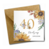 Zaproszenie do wypisania na 40 URODZINY - Słoneczniki - 1 sztuka
