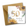 Zaproszenie do wypisania na 50 URODZINY - Słoneczniki - 1 sztuka