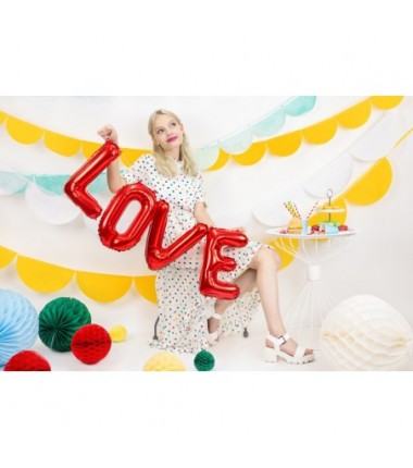 Balon foliowy Love, 140x35cm - czerwony