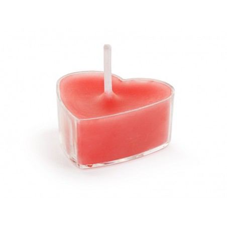 Świeczki podgrzewacze Serca, 4 cm, czerwony - 10 sztuk