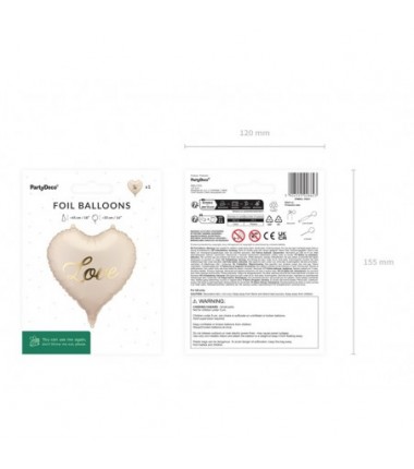 Balon foliowy serce Love, 45 cm