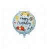 Balon foliowy pastylka Happy Birthday, Wyścigówka, 35x35 cm