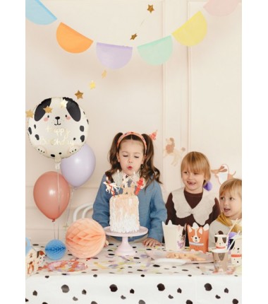 Balon foliowy pastylka Happy Birthday, Piesek, 35x35 cm