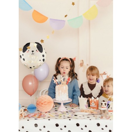 Balon foliowy pastylka Happy Birthday, Piesek, 35x35 cm