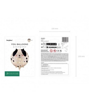 Balon foliowy pastylka Happy Birthday, Piesek, 35x35 cm