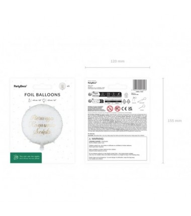 Balon foliowy pastylka ''Pierwsza komunia święta'', 35x35 cm