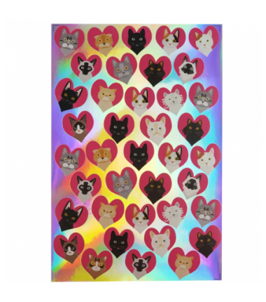 Naklejki serduszka z kotami