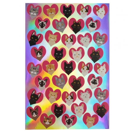 Naklejki serduszka z kotami