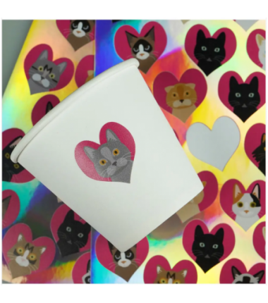 Naklejki serduszka z kotami
