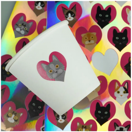 Naklejki serduszka z kotami