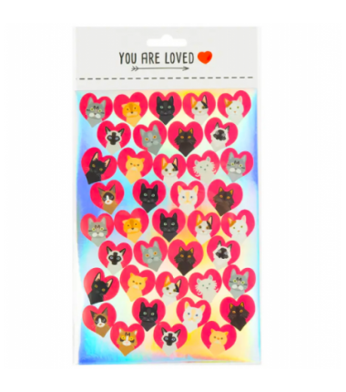 Naklejki serduszka z kotami