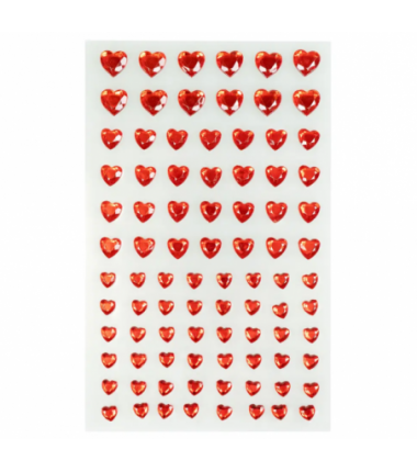 Serduszka kryształki samoprzylepne - 84 sztuki