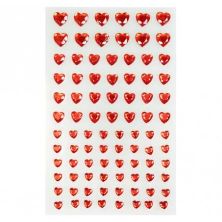 Serduszka kryształki samoprzylepne - 84 sztuki