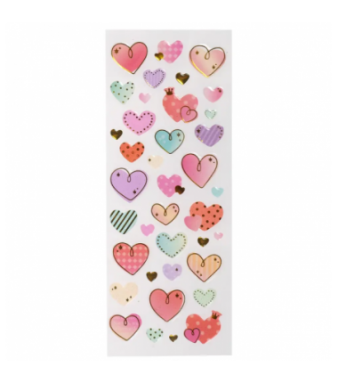 Naklejki - kolorowe serduszka