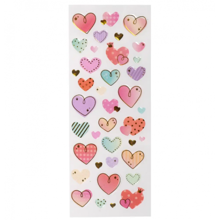 Naklejki - kolorowe serduszka