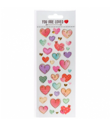 Naklejki - kolorowe serduszka