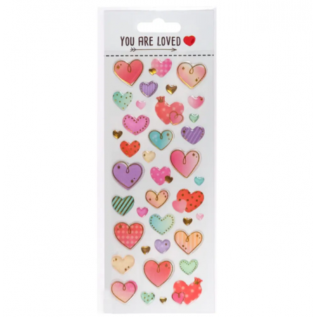 Naklejki - kolorowe serduszka