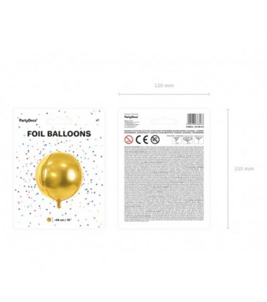 Balon foliowy Kula 40 cm - złoty