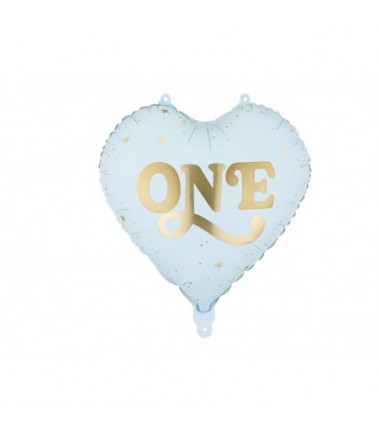 Balon foliowy Serce ''One'' 45 cm - jasny niebieski