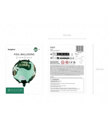 Balon foliowy pastylka Brontozaur 35x35 cm