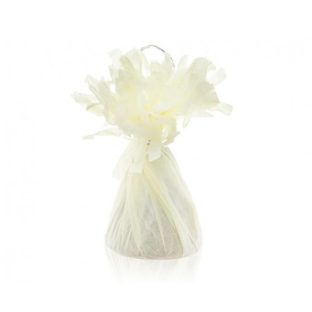 Ciężarek papierowy do balonów, kremowy - 1 sztuka