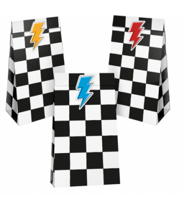 Torebki na cukierki Wyścigówki - 6 sztuk