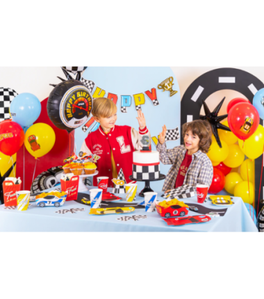 Baner Happy Birthday Wyścigówki 220x17cm