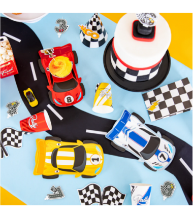 Świeczka na tort Wyścigówki cyfra 9