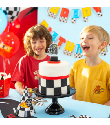 Świeczka na tort Wyścigówki cyfra 9