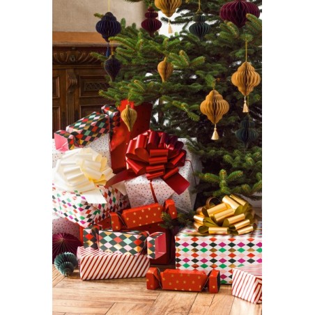 Kokarda dekoracyjna DIY, złamana biel, 30 cm