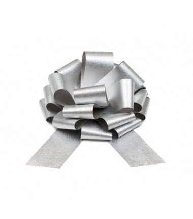 Kokarda dekoracyjna DIY, srebrny, 30 cm