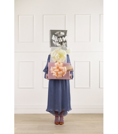 Kokarda dekoracyjna DIY, srebrny, 30 cm