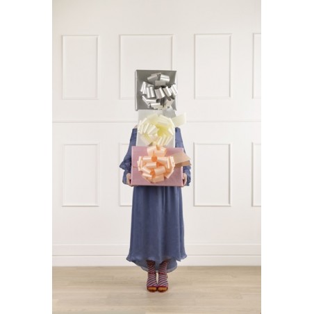 Kokarda dekoracyjna DIY, srebrny, 30 cm