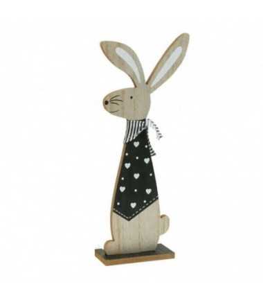 Drewniany zając Glamour - czarny