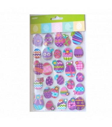 Brokatowe naklejki - wielkanocne wzory - jajka