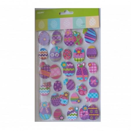 Brokatowe naklejki - wielkanocne wzory - jajka