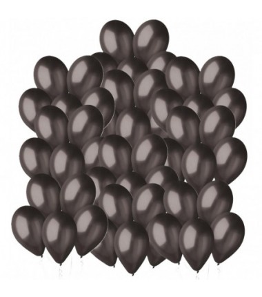 Balony metaliczne Gemar 30 cm - 12" - METALICZNE czarne GM110/65 - 50 sztuk