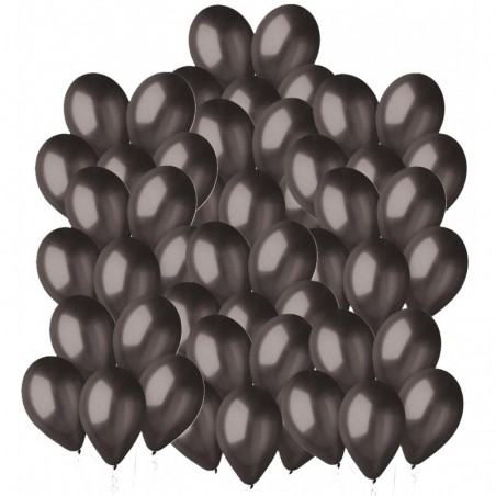 Balony metaliczne Gemar 30 cm - 12" - METALICZNE czarne GM110/65 - 50 sztuk