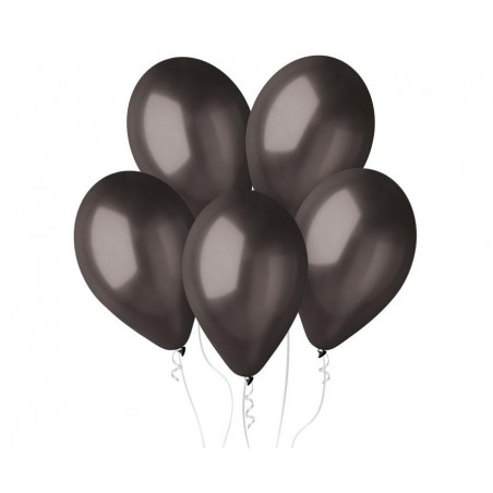 Balony metaliczne Gemar 30 cm - 12" - METALICZNE czarne GM110/65 - 10 sztuk