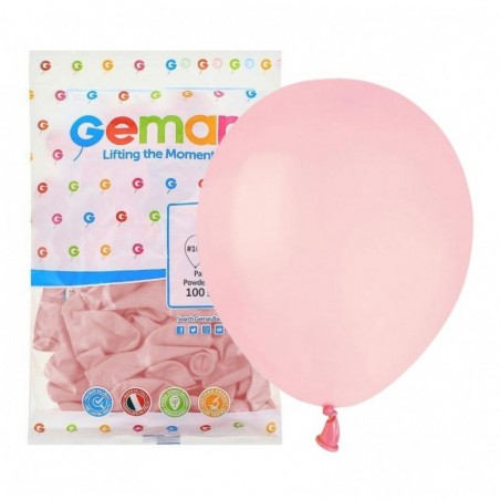Balony Gemar 13 cm - 5" - pastelowe pudrowe różowe Powder pink A50/107 - 100 sztuk