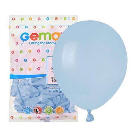 Balony Gemar 13 cm - 5" - pastelowe pudrowe błękitne Powder blue A50/108 - 100 sztuk