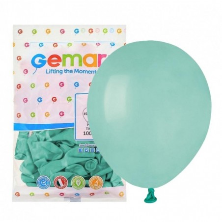 Balony Gemar 13 cm - 5" - pastelowe miętowe Tiffany A50/109 - 100 sztuk