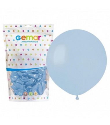 Balony Gemar 48 cm - 19" - pastelowe pudrowe błękitne Powder blue G19/108 - 25 sztuk