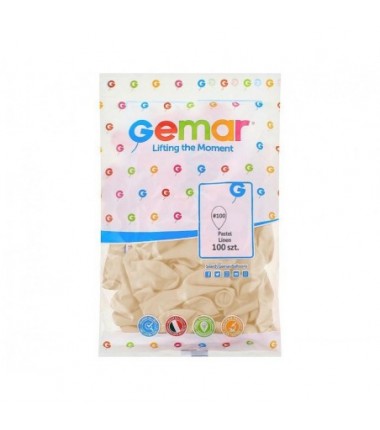 Balony Gemar 30 cm - 12" - pastelowe lniane Linen G110/106 - 100 sztuk